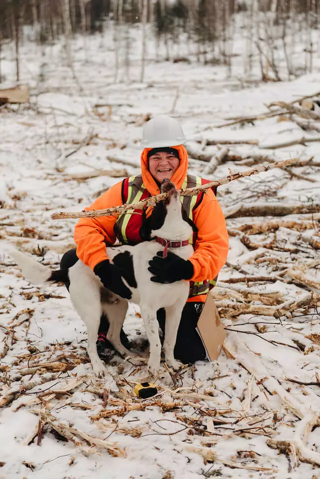 Dogs are allowed on many work sites as a forester. 