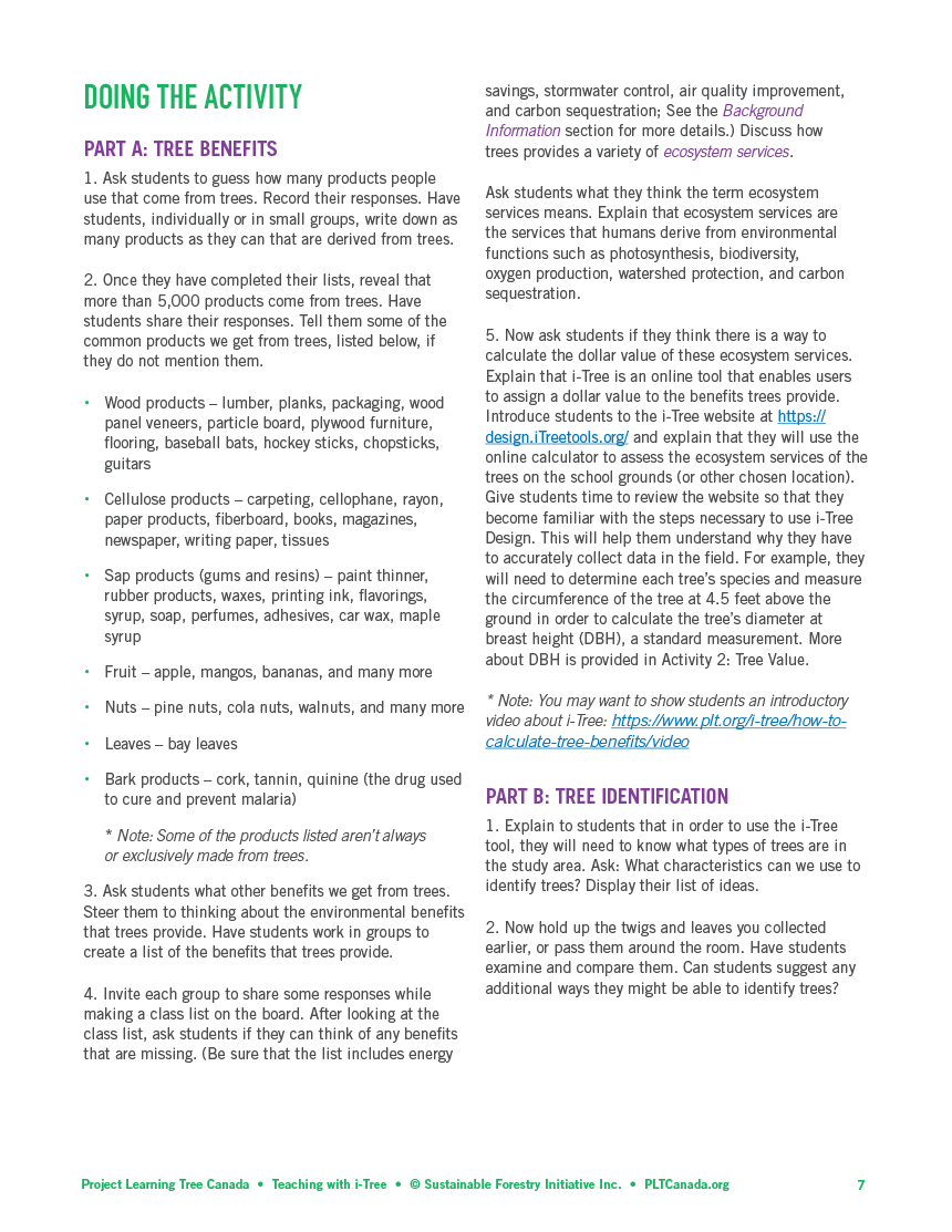 teaching with i-tree 7