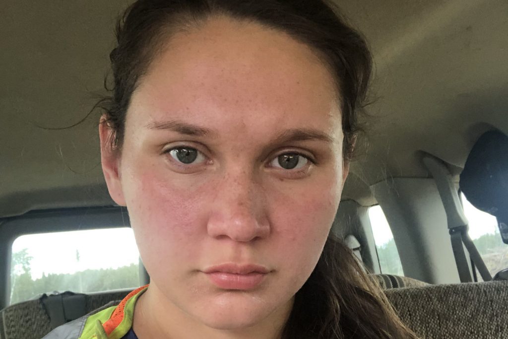 A selfie of a young woman