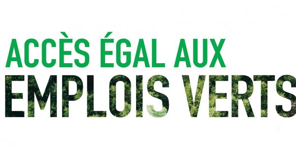 « Accès égal aux emplois verts » logo