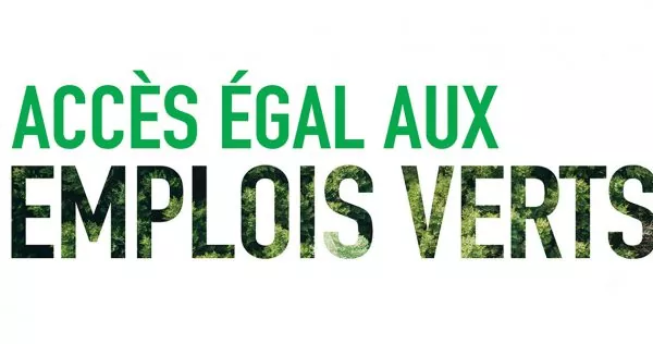 « Accès égal aux emplois verts » logo