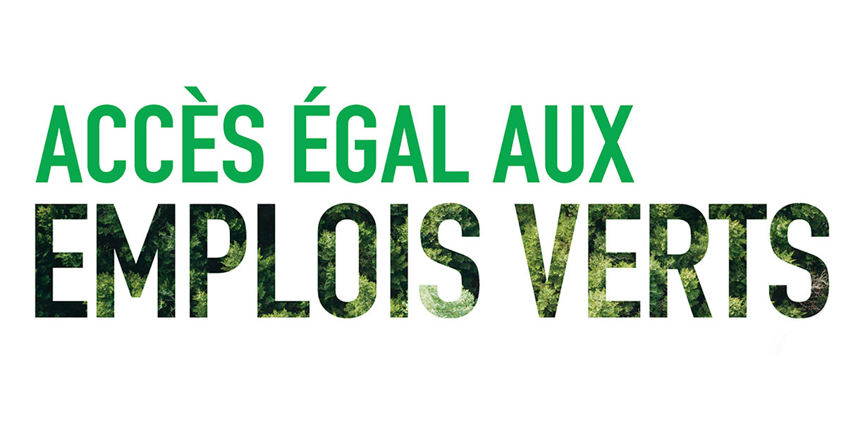 « Accès égal aux emplois verts » logo