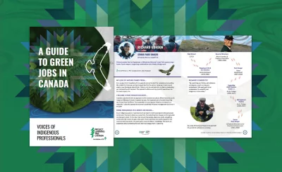 Graphic that highlights the guide's cover page and Richard Gordan's career pathway page