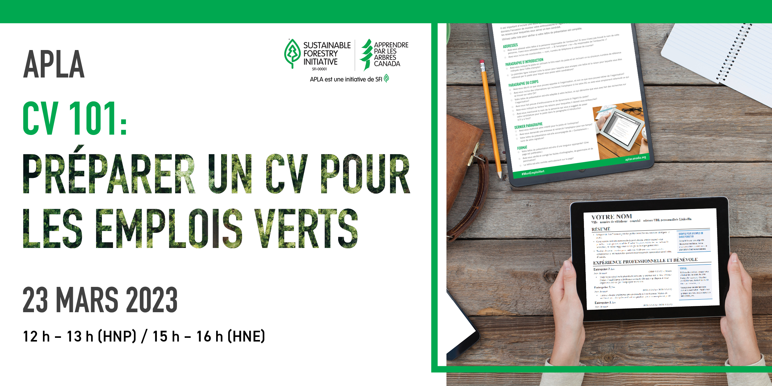 Préparer un CV pour les emplois verts