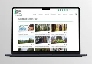 Climate Change & Forests e-unit on laptop
