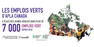 Les emplois verts d'APLA Canada a placé des jeunes adultes dans plus de 7000 emplois vert depuis 2018